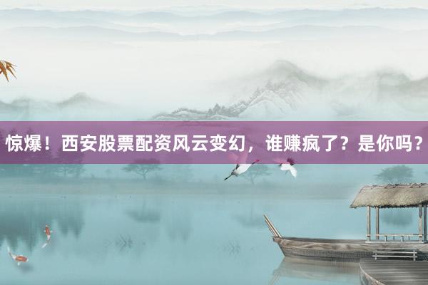 惊爆！西安股票配资风云变幻，谁赚疯了？是你吗？