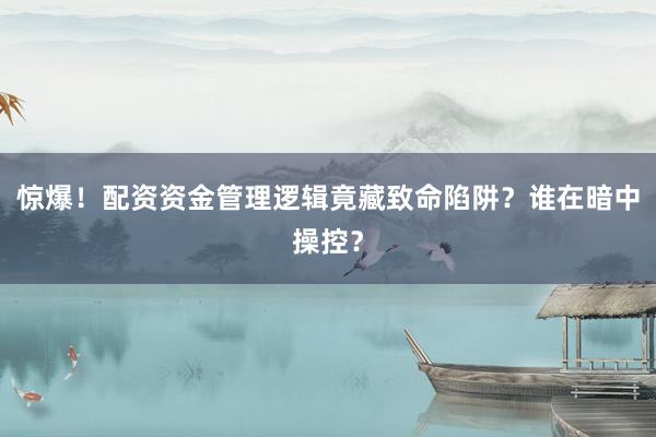 惊爆！配资资金管理逻辑竟藏致命陷阱？谁在暗中操控？