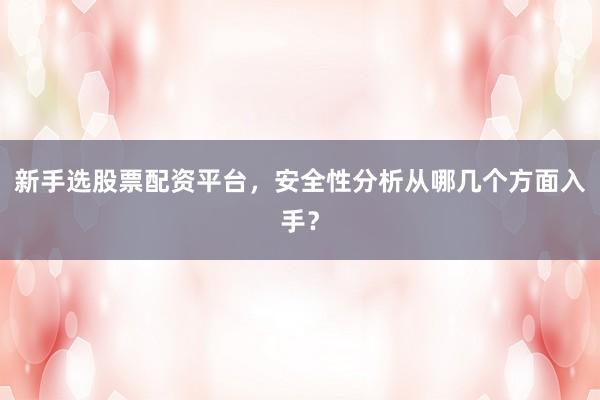 新手选股票配资平台，安全性分析从哪几个方面入手？
